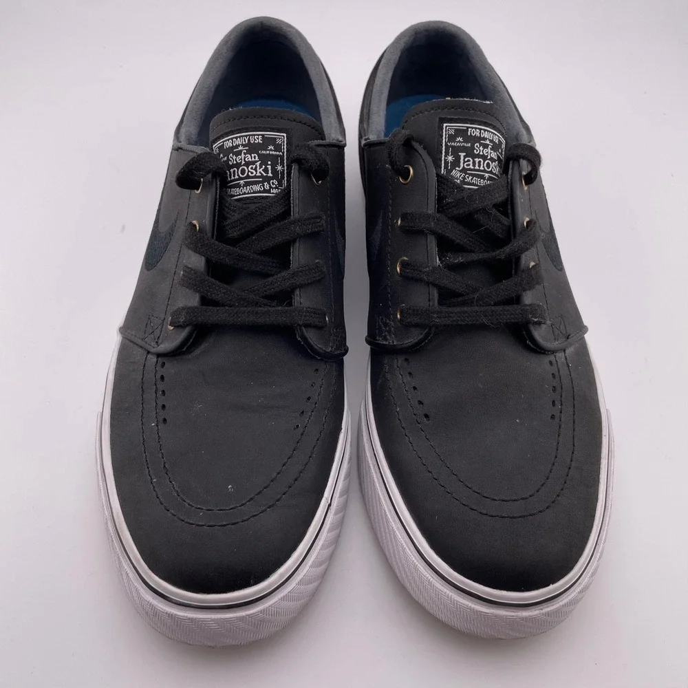 Nike Stefan Janoski Zoom‎ Air SB Leather Skateboarding Shoes Black Size 8